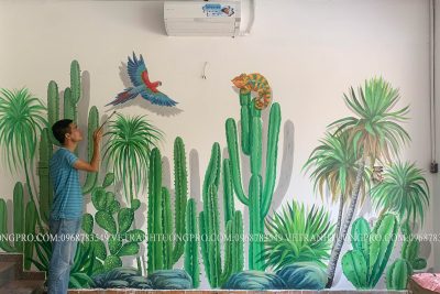 vẽ tranh tường quán trà chanh ms 02