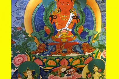 Đức phật trường thọ mật tông vẽ tại chùa thanh lại sóc sơn hà nội