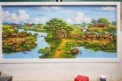 Tranh đắp bức đồng quê đẹp - Ms88