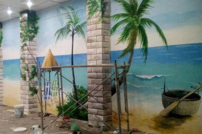 Vẽ quán trà sữa tại Nam Từ Liêm - Hà Nội - Ms58