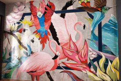 Vẽ tranh quán cafe - Ms468