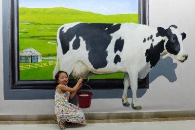 Vẽ tranh tường 3d tương tác - MS64