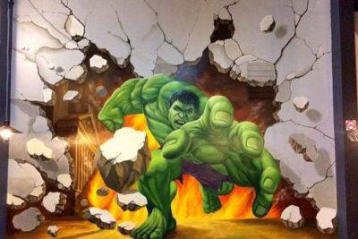 Vẽ tranh tường người khổng lồ Hulk - Ms984