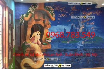 Vẽ tranh tường phòng bé gái tại Xuân Đỉnh - Hà Nội