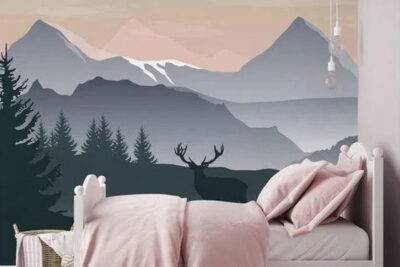 Vẽ tranh tường phòng ngủ hiện đại - Ms55