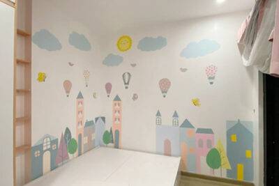 Vẽ tranh tường phòng trẻ em cho phòng chung cư - Ms89