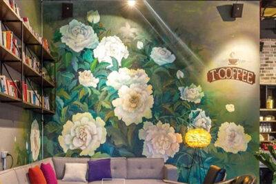 Vẽ tranh tường quán cà phê - Ms855