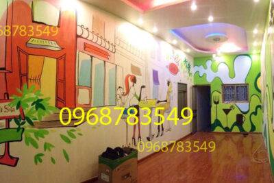 Vẽ tranh tường quán trà sữaThanh thanh - Tp Ninh Bình