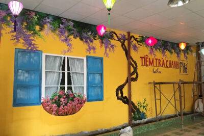 Vẽ tường quán trà chanh - Ms836