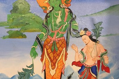 vẽ tranh ngài taras xanh phái mật tông