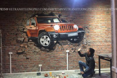 vẽ tranh tường 3d nhà hàng tại kđt tây nam linh Đàm hoàng mai hà nội