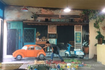 Vẽ tranh tường 3d quán cafe 52 tại tp.Phủ Lý – Hà Nam