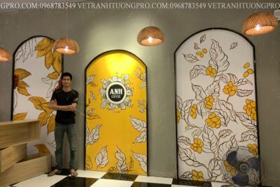 vẽ tranh tường anh coffee thạch thất hà nội