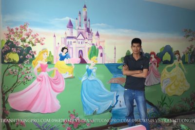 Vẽ tranh phòng bé gái tại Chung cư Mulberry lane - Mỗ Lao - Hà Đông