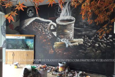Vẽ tranh tường quán coffee Kim 179 vệ hồ - Tây Hồ - Hà Nội