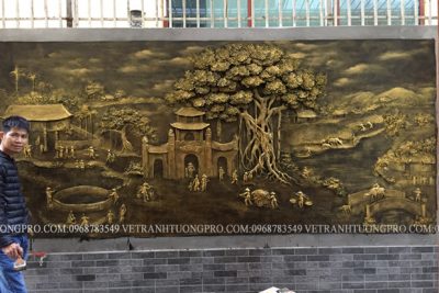 Đắp xi măng giả đồng bức Đạt ma sư tổ tại nhà em hiếu an khánh hoài Đức hà nội