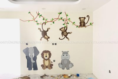 Vẽ phòng trẻ em nhà a Quang - tại bt Marina Ecopark