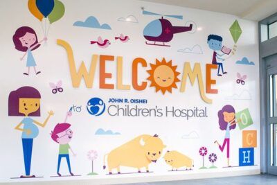 Vẽ tranh tường mầm non quốc tế đơn giản hiện đại